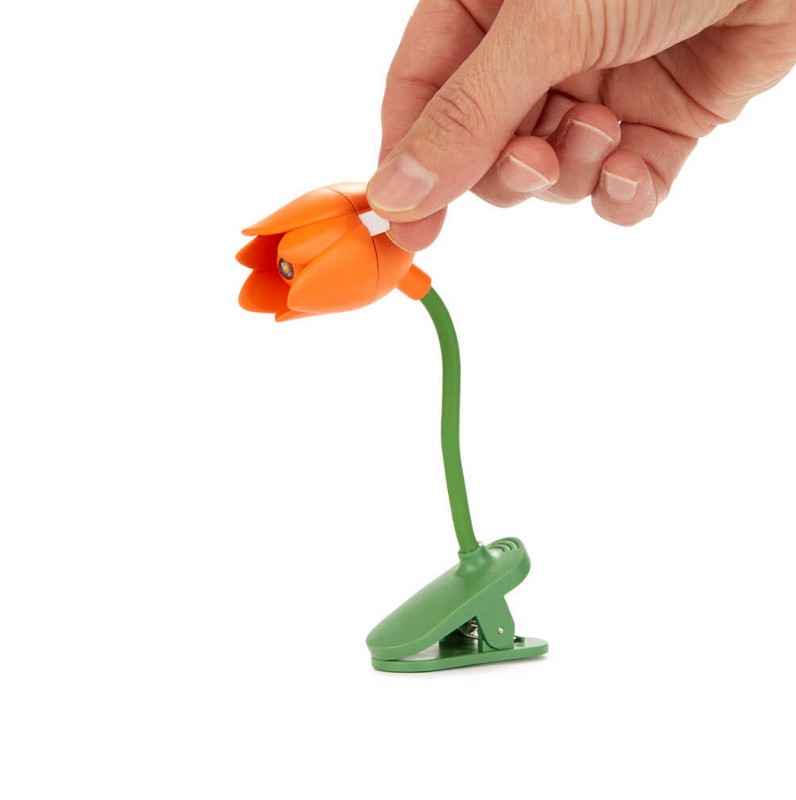 Luce da lettura a forma di tulipano arancione